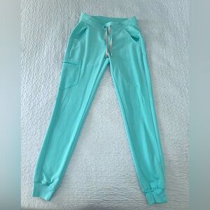 FIGS teal blue/green scrub zamora jogger pants size XS TALL